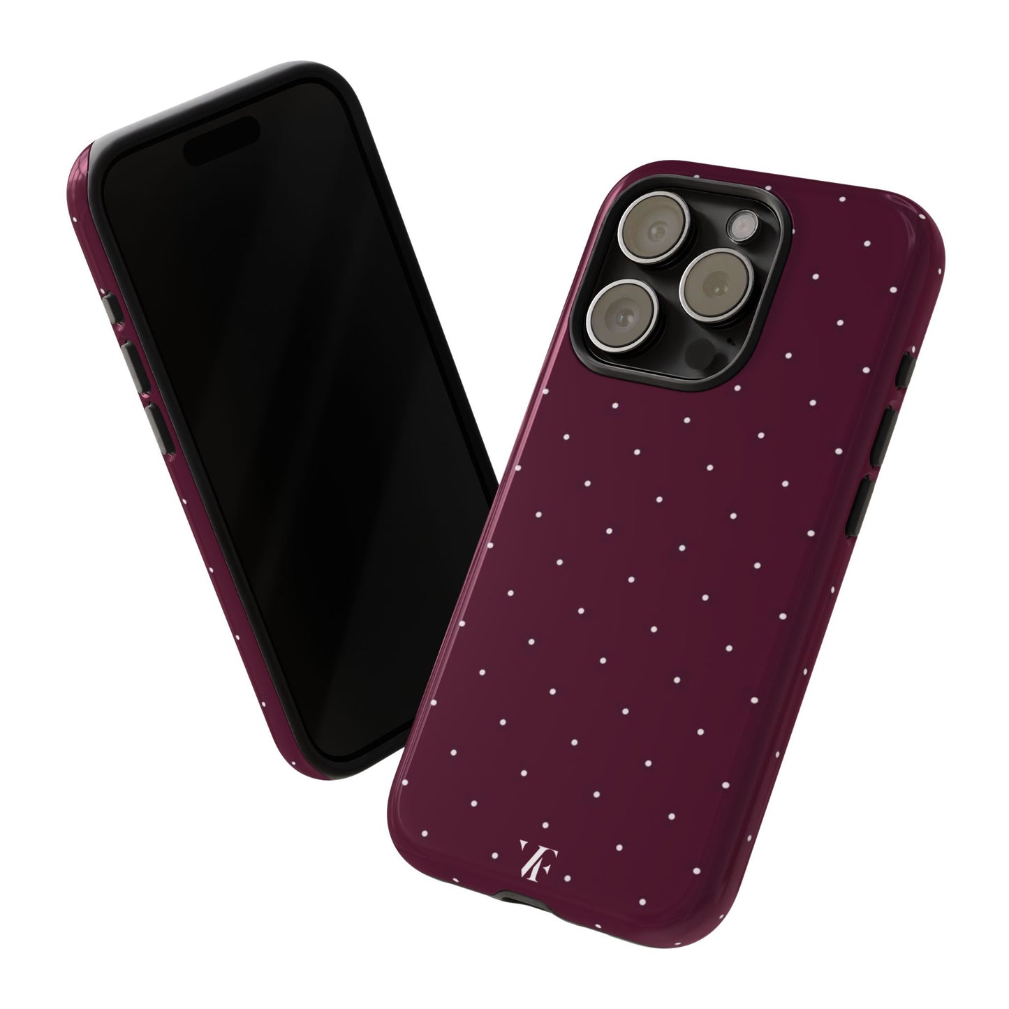 Burgundi Polka dot Iphone case