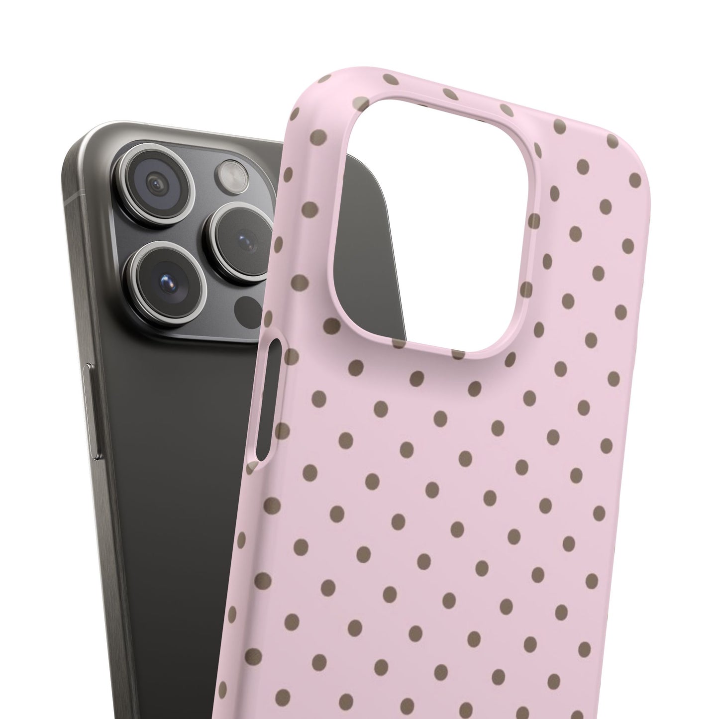 Pink-Brown Polka Dot Iphone Case