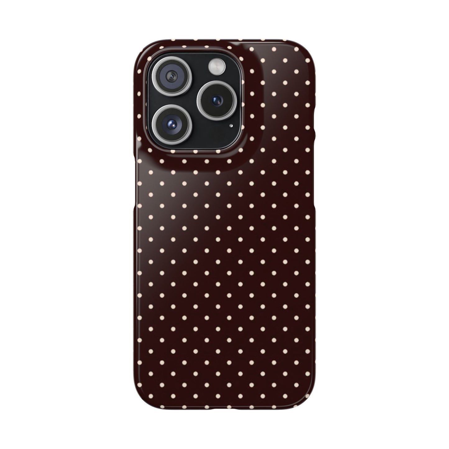 Deep Brown Polka Dot Iphone Case