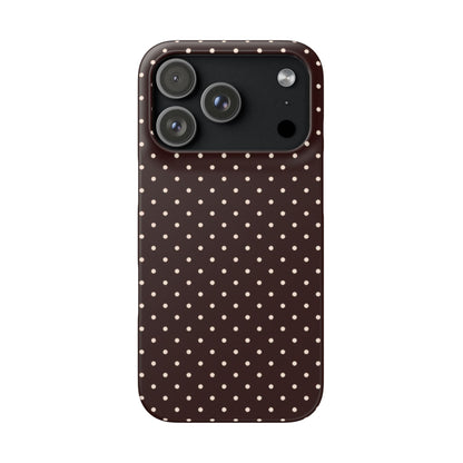 Deep Brown Polka Dot Iphone Case