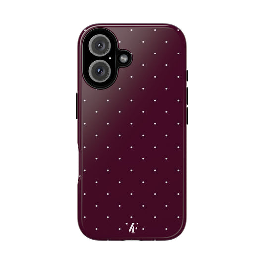 Burgundi Polka dot Iphone case