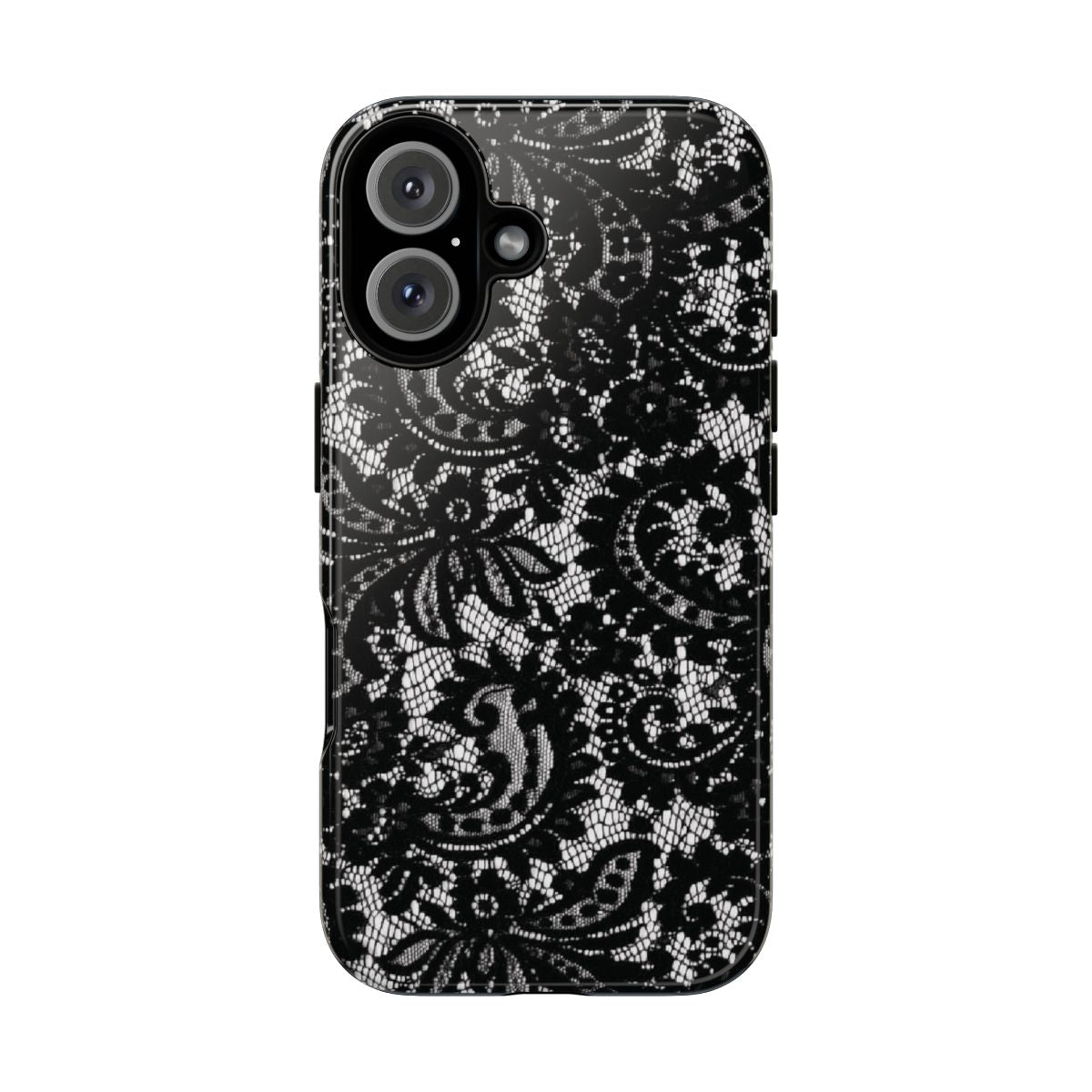 Coque de téléphone à motif dentelle noire